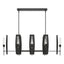 Hubbardton Forge 2024 Black Clear Glass (ZM) Multi Passage 8-Light Pendant