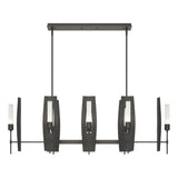 Hubbardton Forge 2024 Natural Iron Frosted Glass (FD) Multi Passage 8-Light Pendant