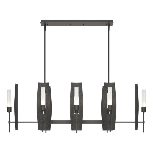 Hubbardton Forge 2024 Natural Iron Frosted Glass (FD) Multi Passage 8-Light Pendant