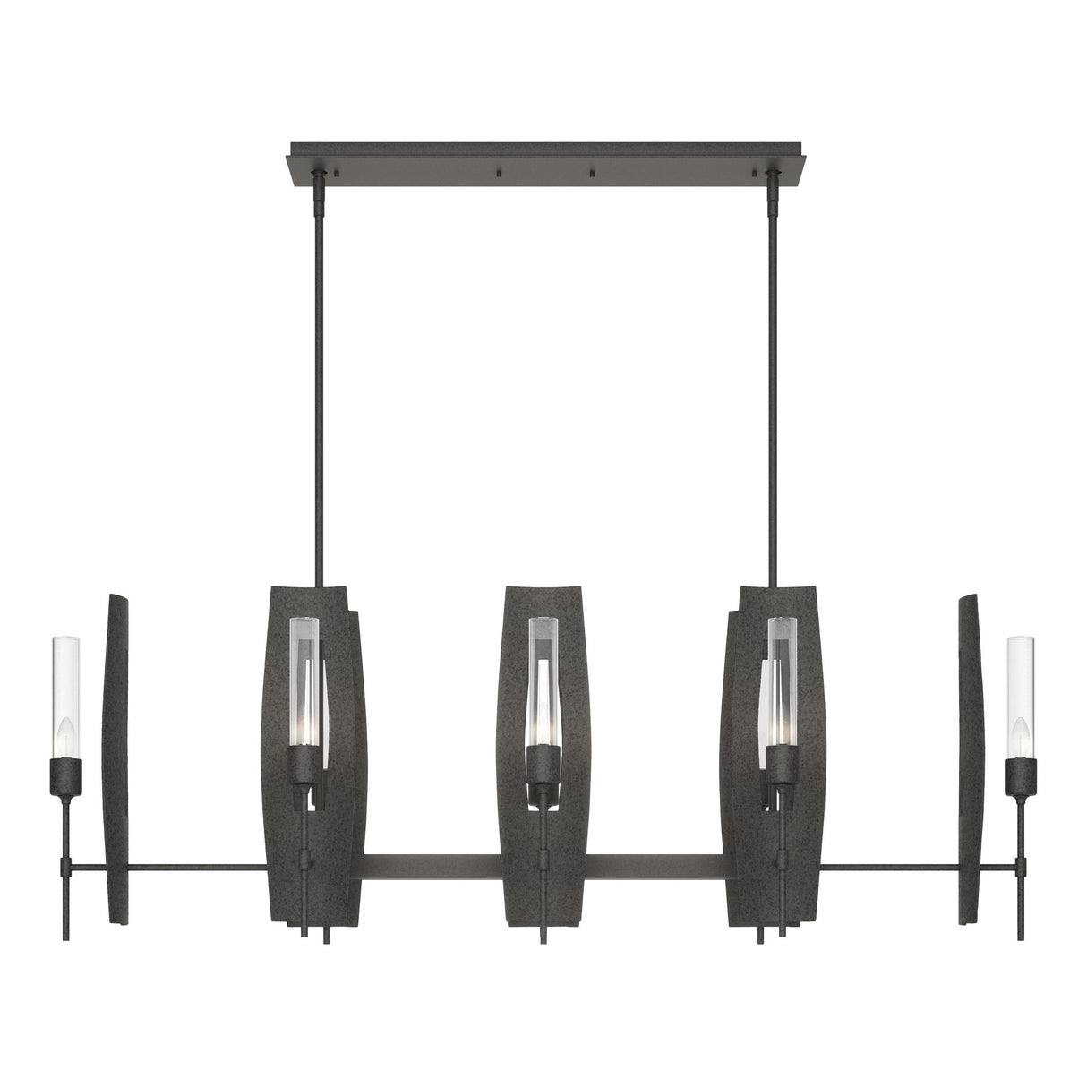 Hubbardton Forge 2024 Natural Iron Clear Glass (ZM) Multi Passage 8-Light Pendant