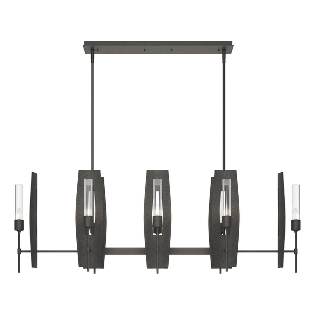 Hubbardton Forge 2024 Natural Iron Clear Glass (ZM) Multi Passage 8-Light Pendant