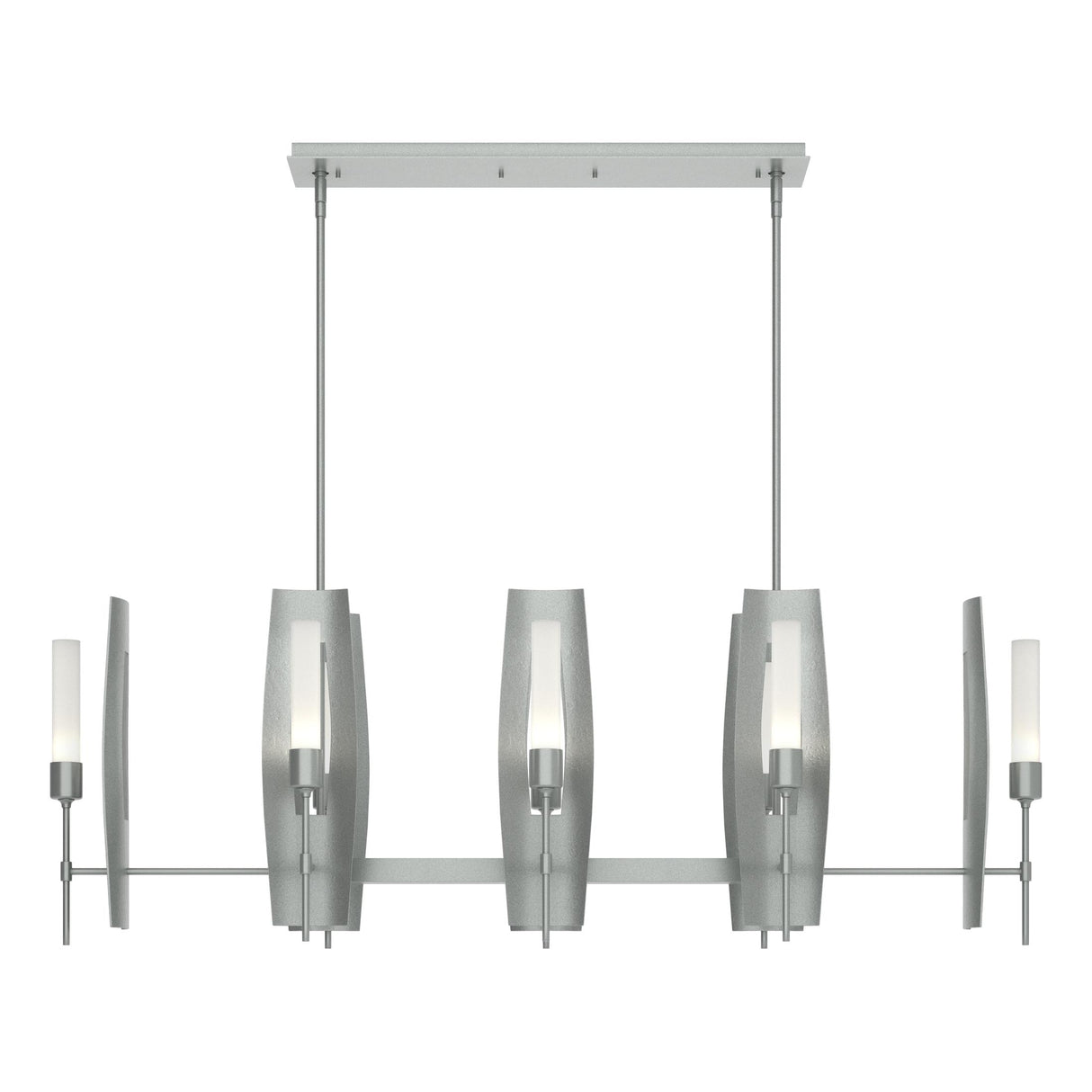Hubbardton Forge 2024 Vintage Platinum Frosted Glass (FD) Multi Passage 8-Light Pendant