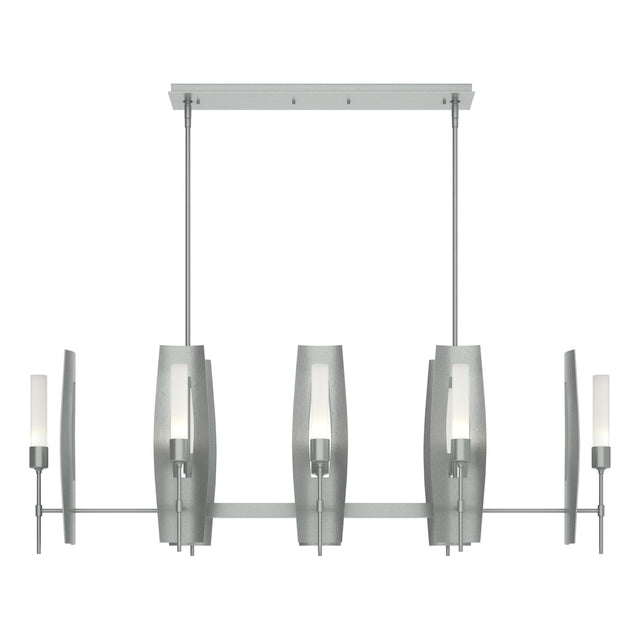 Hubbardton Forge 2024 Vintage Platinum Frosted Glass (FD) Multi Passage 8-Light Pendant