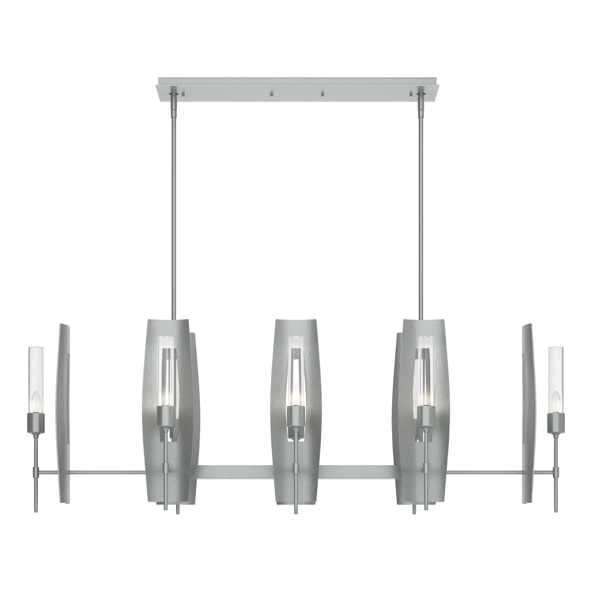 Hubbardton Forge 2024 Vintage Platinum Clear Glass (ZM) Multi Passage 8-Light Pendant