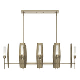 Hubbardton Forge 2024 Soft Gold Frosted Glass (FD) Multi Passage 8-Light Pendant