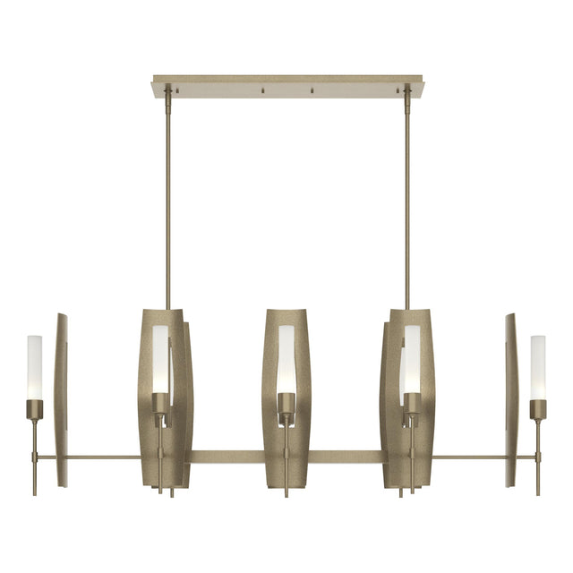 Hubbardton Forge 2024 Soft Gold Frosted Glass (FD) Multi Passage 8-Light Pendant