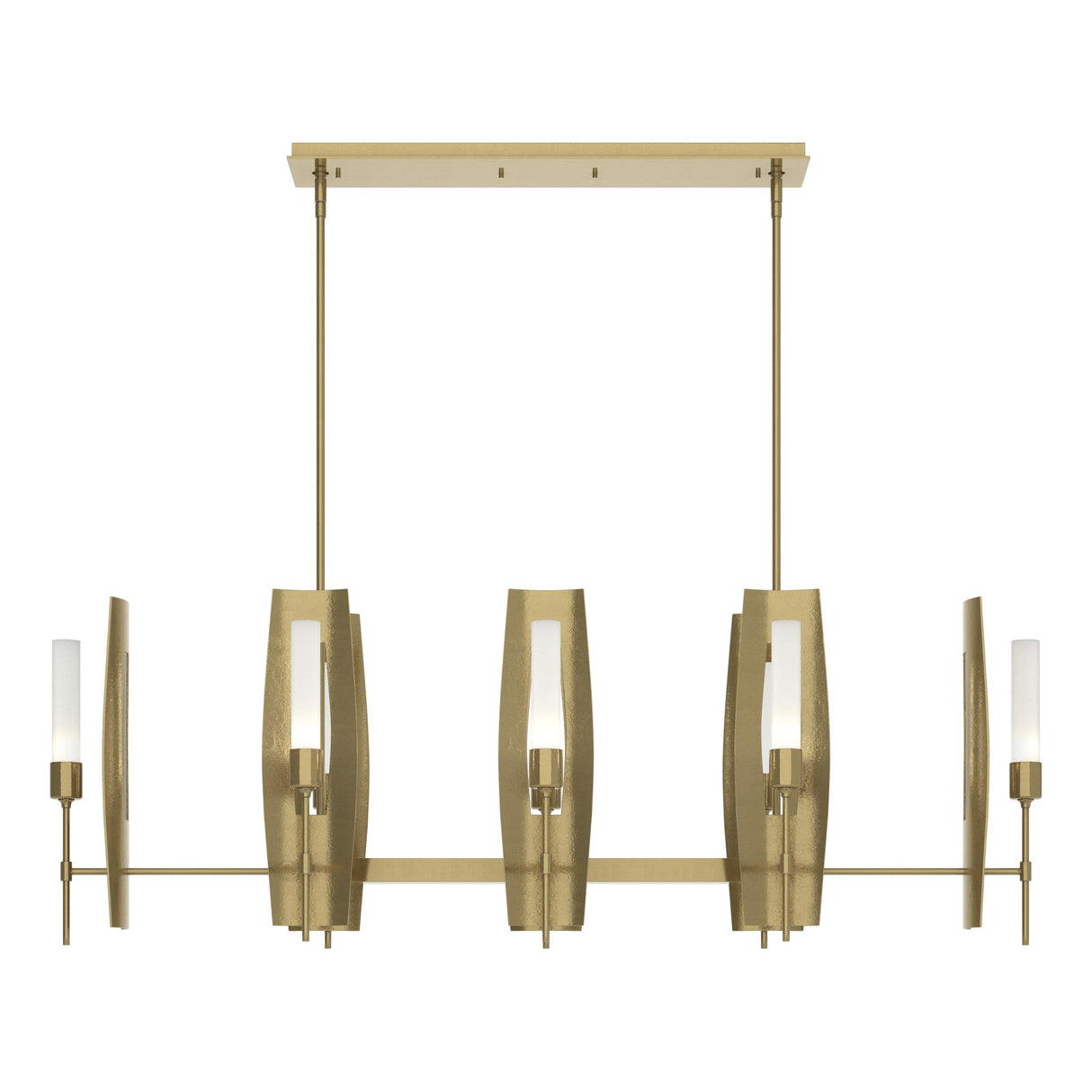 Hubbardton Forge 2024 Modern Brass Frosted Glass (FD) Multi Passage 8-Light Pendant