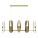 Hubbardton Forge 2024 Modern Brass Frosted Glass (FD) Multi Passage 8-Light Pendant