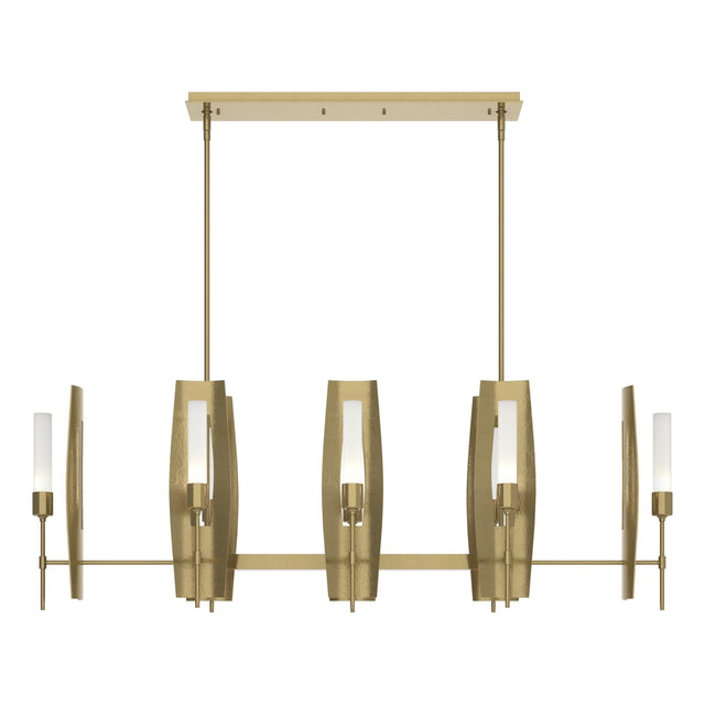Hubbardton Forge 2024 Modern Brass Frosted Glass (FD) Multi Passage 8-Light Pendant
