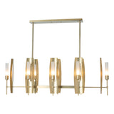 Hubbardton Forge 2024 Modern Brass Frosted Glass (FD) Multi Passage 8-Light Pendant