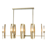 Hubbardton Forge 2024 Modern Brass Frosted Glass (FD) Multi Passage 8-Light Pendant