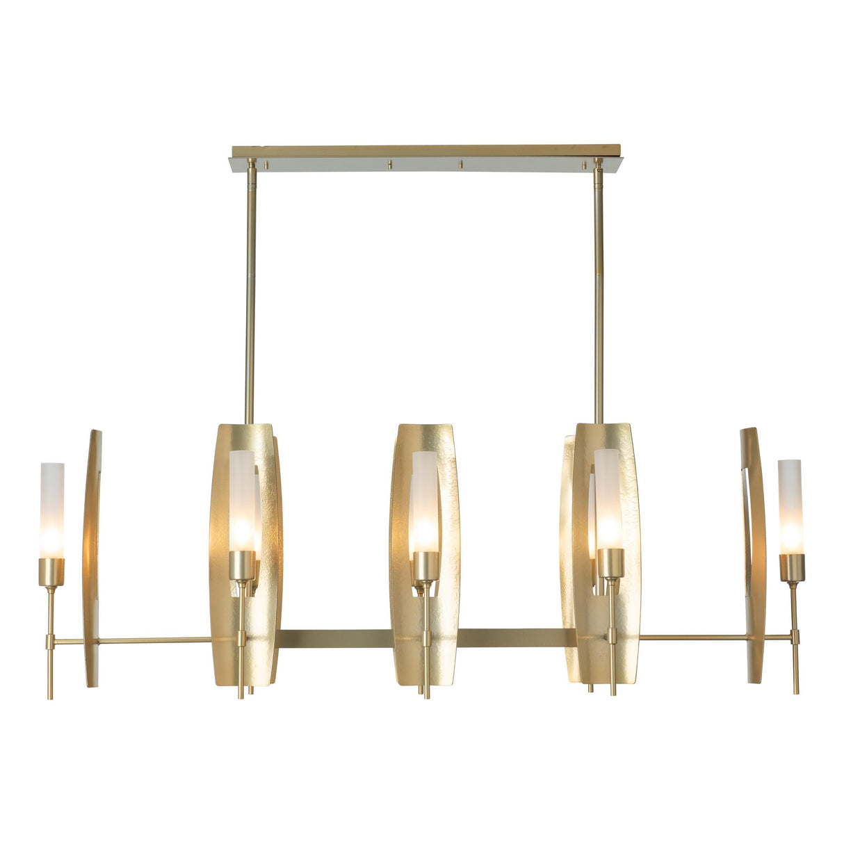 Hubbardton Forge 2024 Modern Brass Frosted Glass (FD) Multi Passage 8-Light Pendant