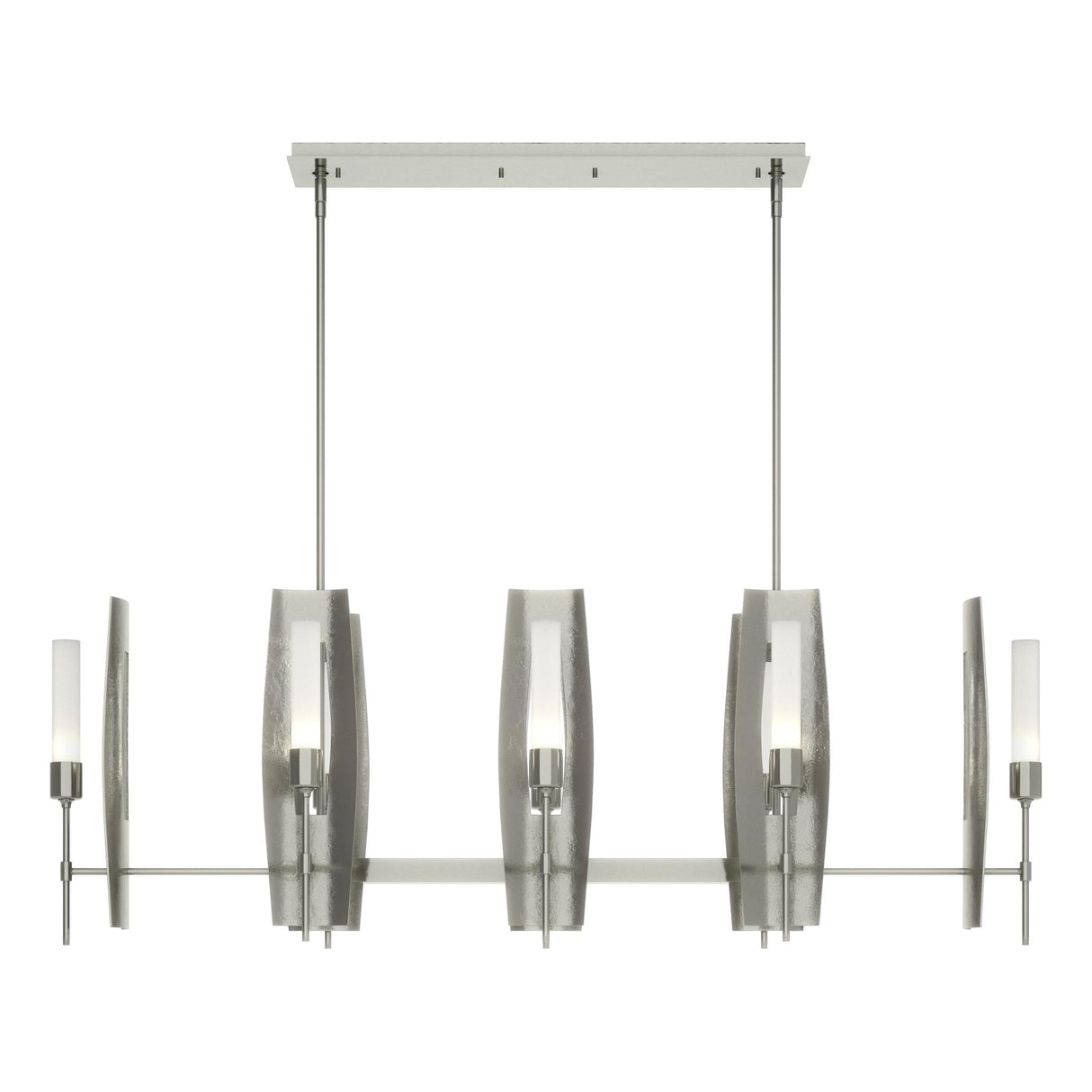Hubbardton Forge 2024 Sterling Frosted Glass (FD) Multi Passage 8-Light Pendant