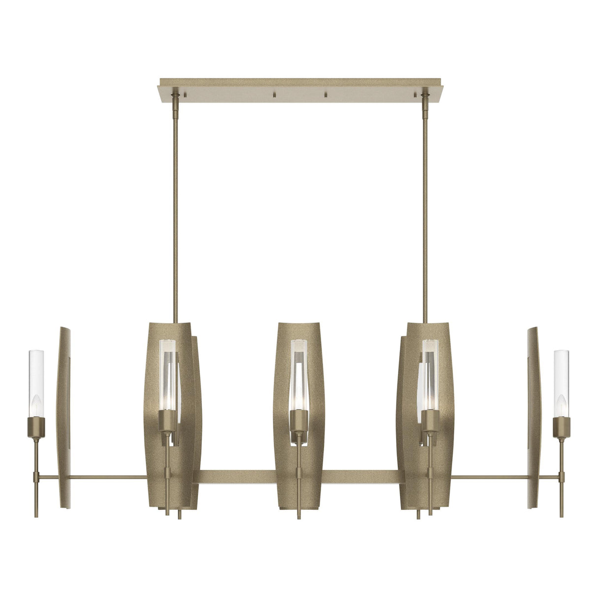 Hubbardton Forge 2024 Soft Gold Clear Glass (ZM) Multi Passage 8-Light Pendant