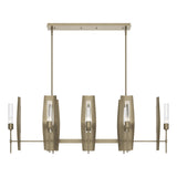 Hubbardton Forge 2024 Soft Gold Clear Glass (ZM) Multi Passage 8-Light Pendant