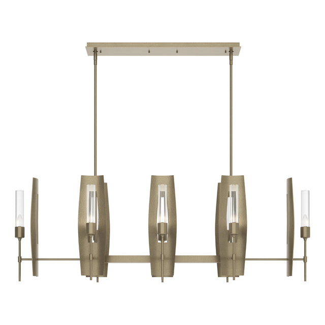 Hubbardton Forge 2024 Soft Gold Clear Glass (ZM) Multi Passage 8-Light Pendant