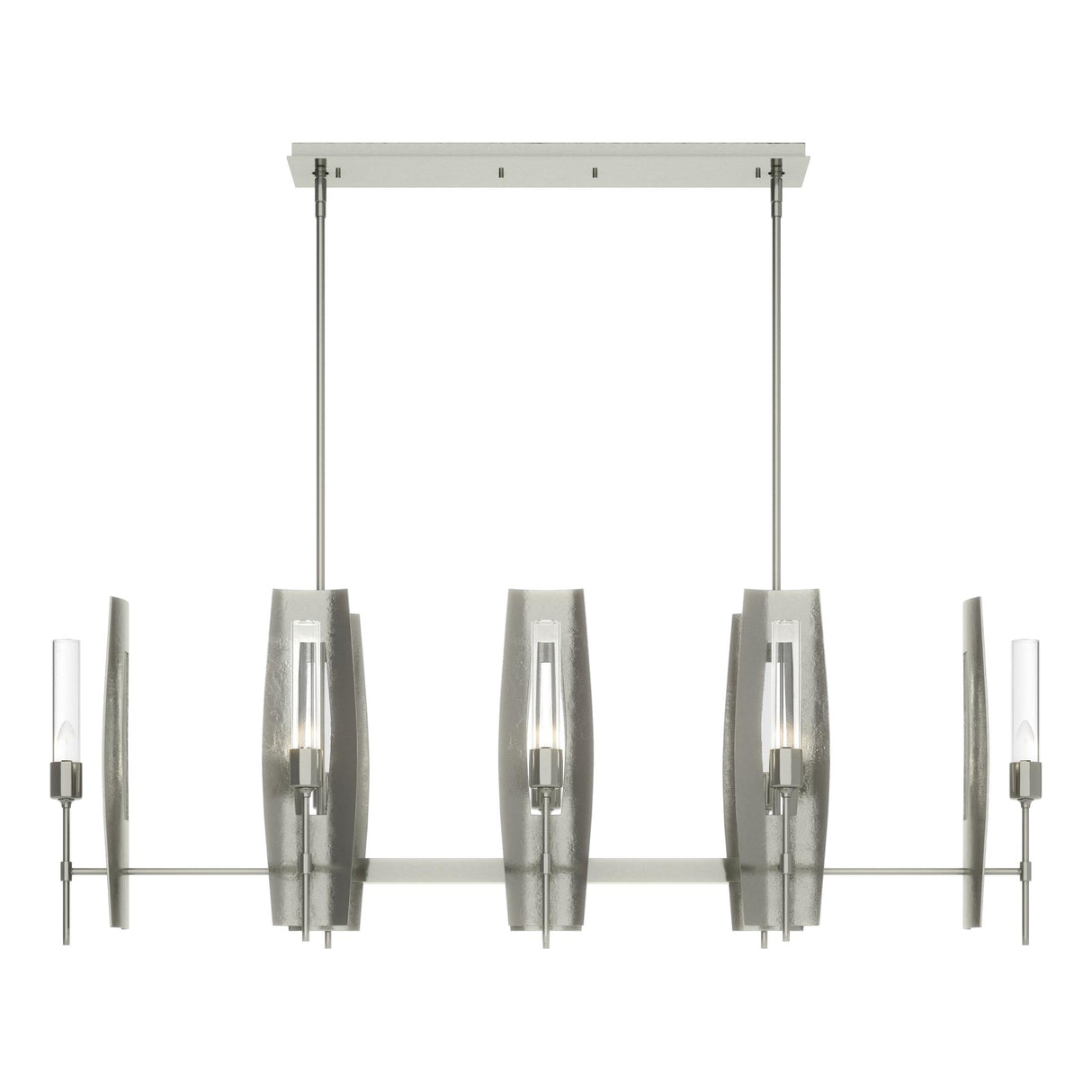 Hubbardton Forge 2024 Sterling Clear Glass (ZM) Multi Passage 8-Light Pendant