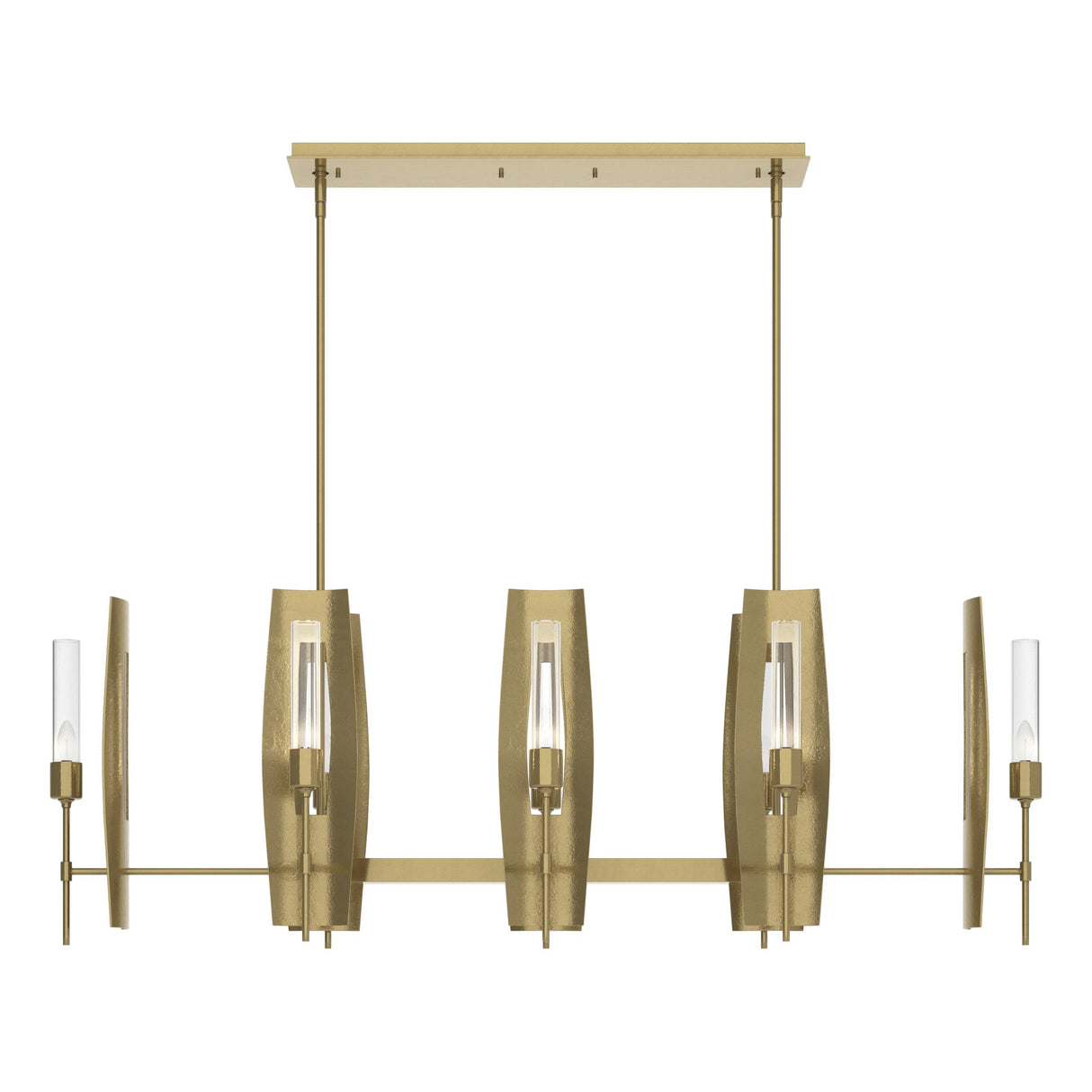 Hubbardton Forge 2024 Modern Brass Clear Glass (ZM) Multi Passage 8-Light Pendant