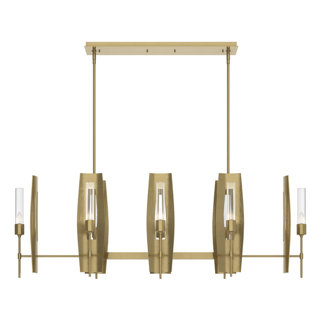 Hubbardton Forge 2024 Modern Brass Clear Glass (ZM) Multi Passage 8-Light Pendant
