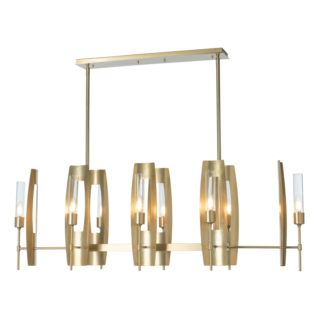 Hubbardton Forge 2024 Modern Brass Clear Glass (ZM) Multi Passage 8-Light Pendant