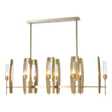 Hubbardton Forge 2024 Modern Brass Clear Glass (ZM) Multi Passage 8-Light Pendant