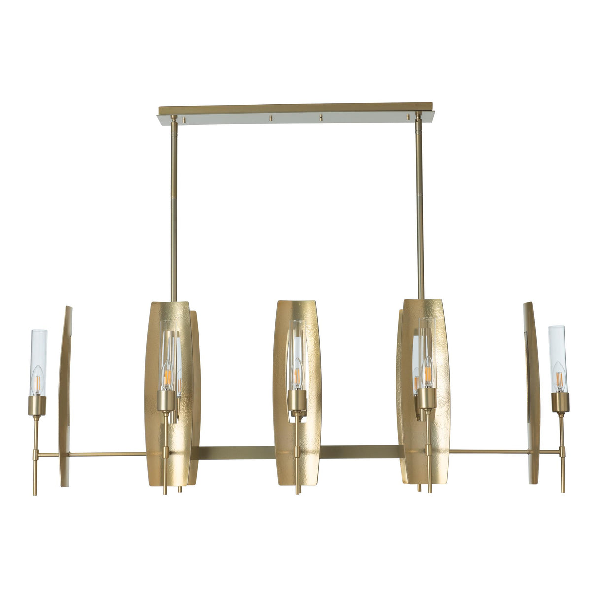 Hubbardton Forge 2024 Modern Brass Clear Glass (ZM) Multi Passage 8-Light Pendant