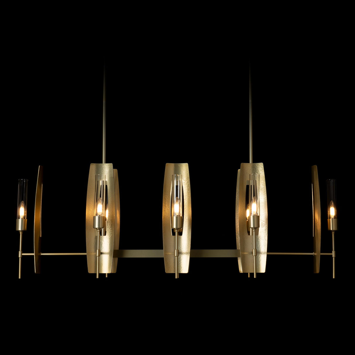 Hubbardton Forge 2024 Modern Brass Clear Glass (ZM) Multi Passage 8-Light Pendant