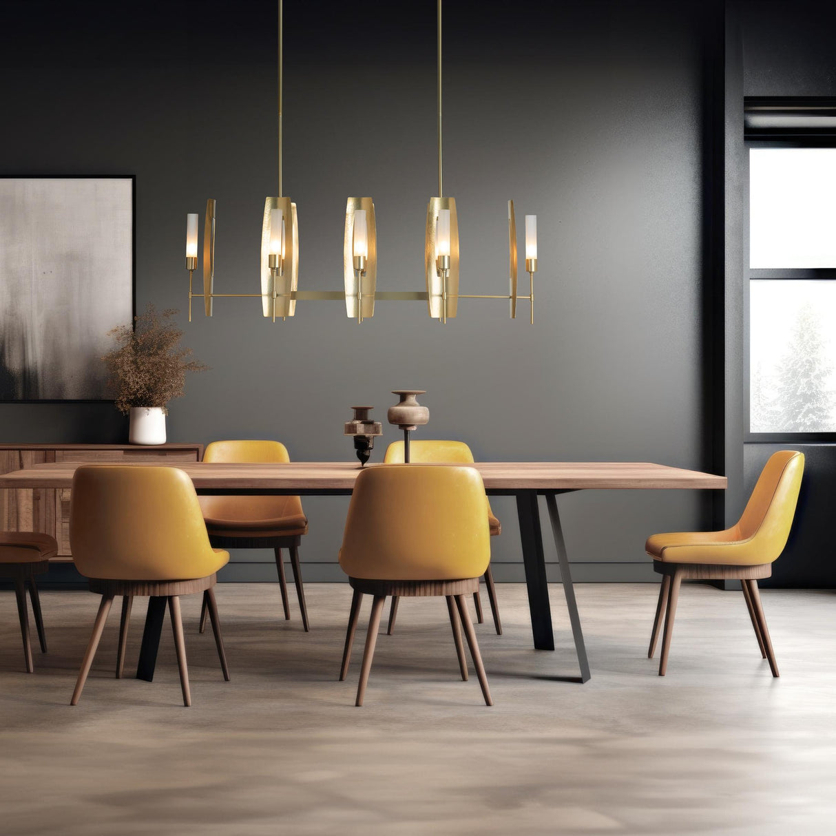 Hubbardton Forge 2024 Modern Brass Clear Glass (ZM) Multi Passage 8-Light Pendant