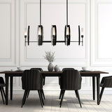 Hubbardton Forge 2024 Ink Clear Glass (ZM) Multi Passage 8-Light Pendant