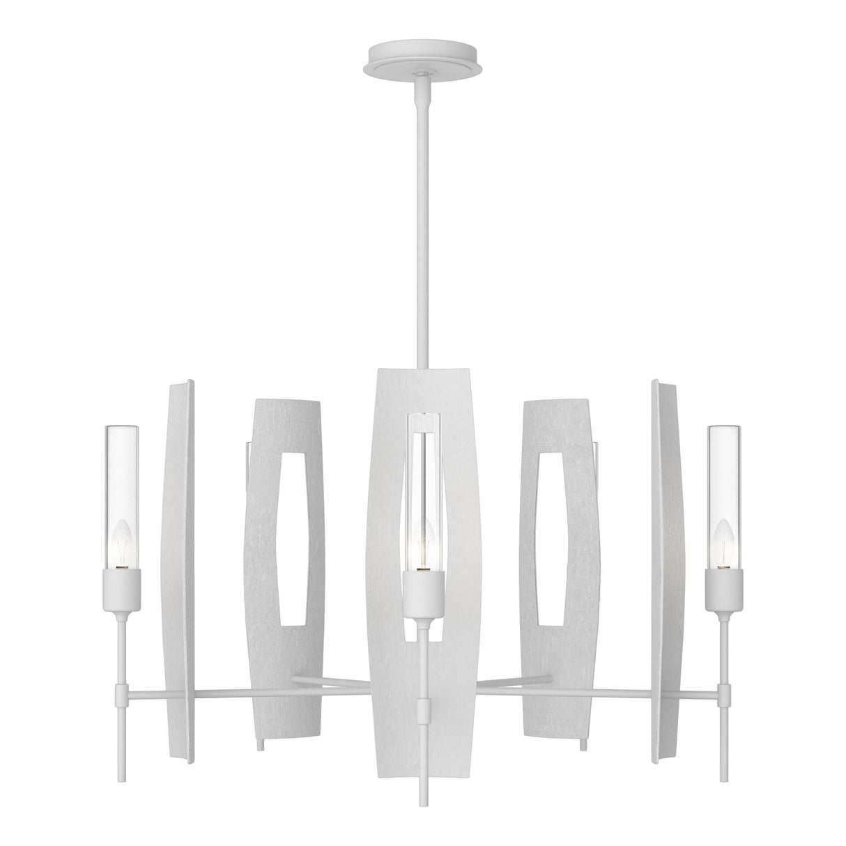 Hubbardton Forge 2024 White Clear Glass (ZM) Multi Passage 5-Light Circular Pendant