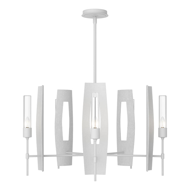 Hubbardton Forge 2024 White Clear Glass (ZM) Multi Passage 5-Light Circular Pendant