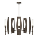 Hubbardton Forge 2024 Bronze Frosted Glass (FD) Multi Passage 5-Light Circular Pendant