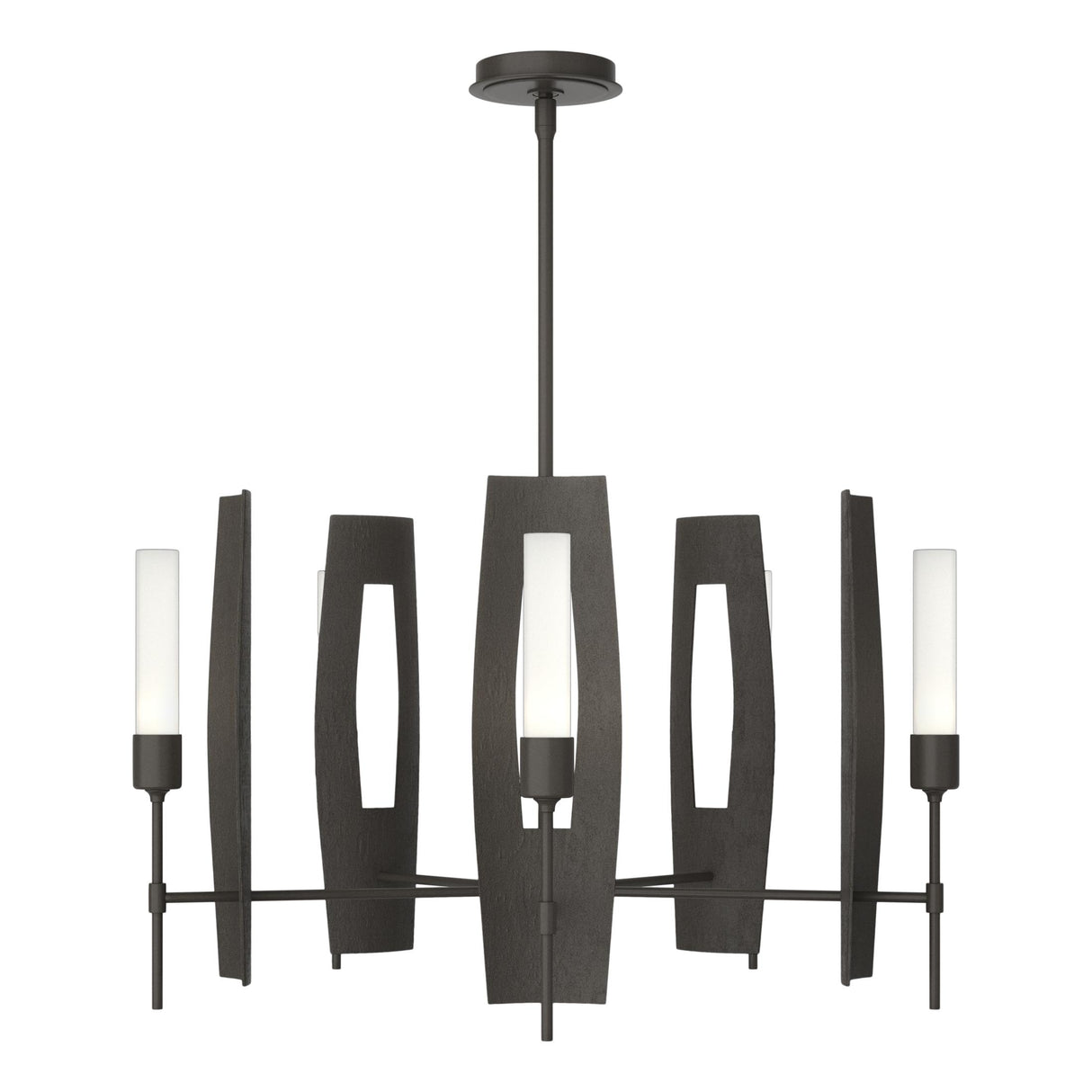 Hubbardton Forge 2024 Dark Smoke Frosted Glass (FD) Multi Passage 5-Light Circular Pendant