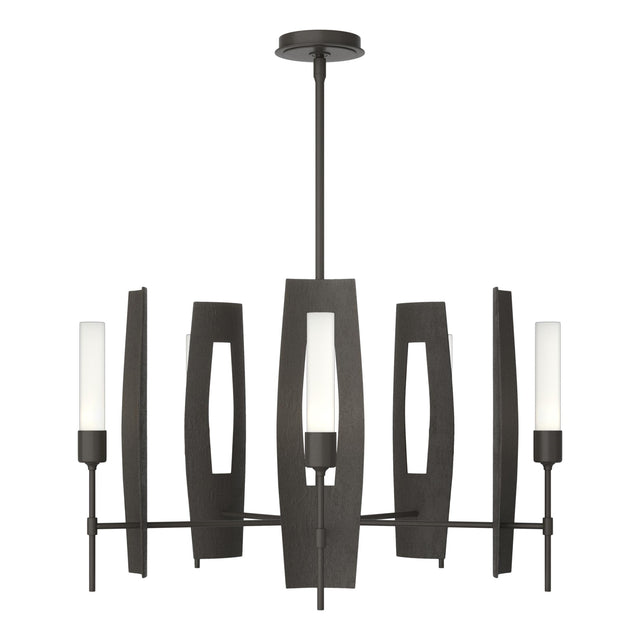 Hubbardton Forge 2024 Dark Smoke Frosted Glass (FD) Multi Passage 5-Light Circular Pendant