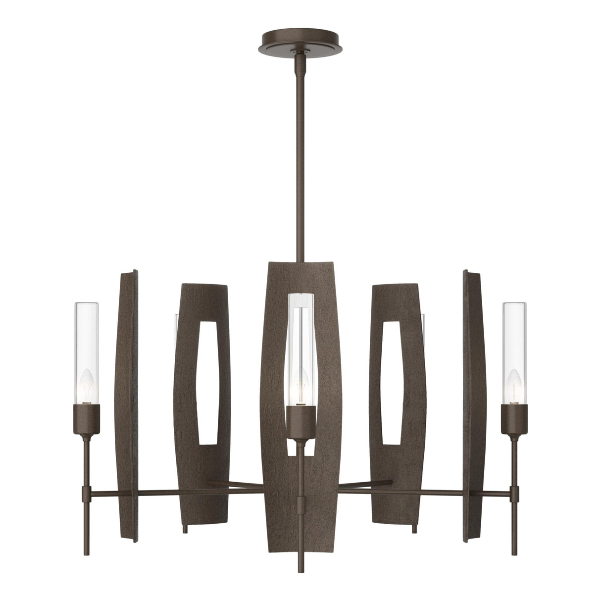 Hubbardton Forge 2024 Bronze Clear Glass (ZM) Multi Passage 5-Light Circular Pendant