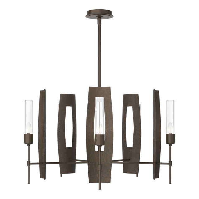 Hubbardton Forge 2024 Bronze Clear Glass (ZM) Multi Passage 5-Light Circular Pendant