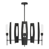 Hubbardton Forge 2024 Black Clear Glass (ZM) Multi Passage 5-Light Circular Pendant