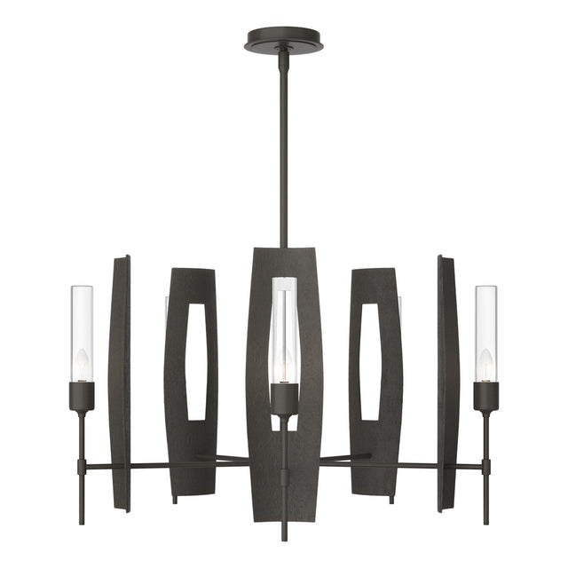 Hubbardton Forge 2024 Dark Smoke Clear Glass (ZM) Multi Passage 5-Light Circular Pendant
