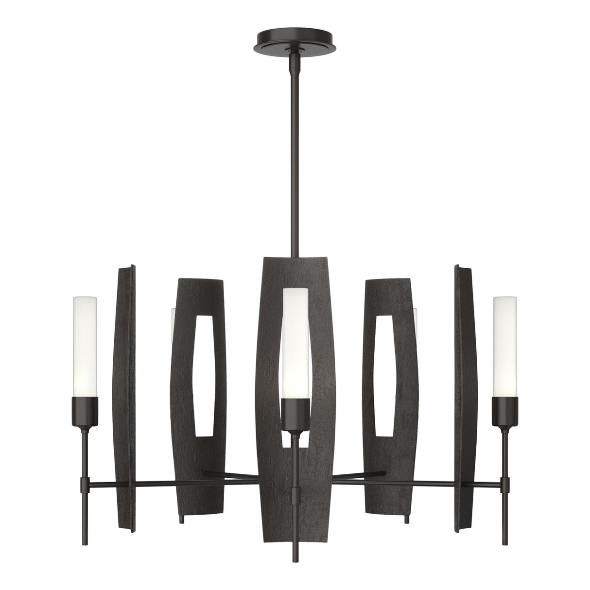 Hubbardton Forge 2024 Oil Rubbed Bronze Frosted Glass (FD) Multi Passage 5-Light Circular Pendant