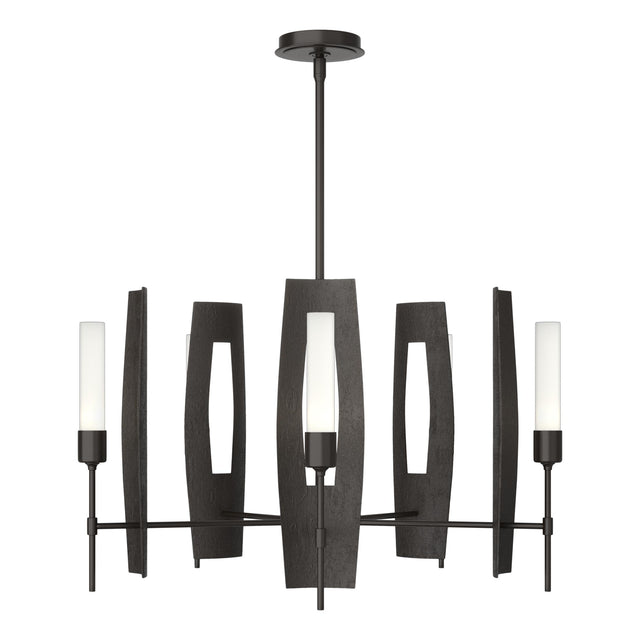 Hubbardton Forge 2024 Oil Rubbed Bronze Frosted Glass (FD) Multi Passage 5-Light Circular Pendant