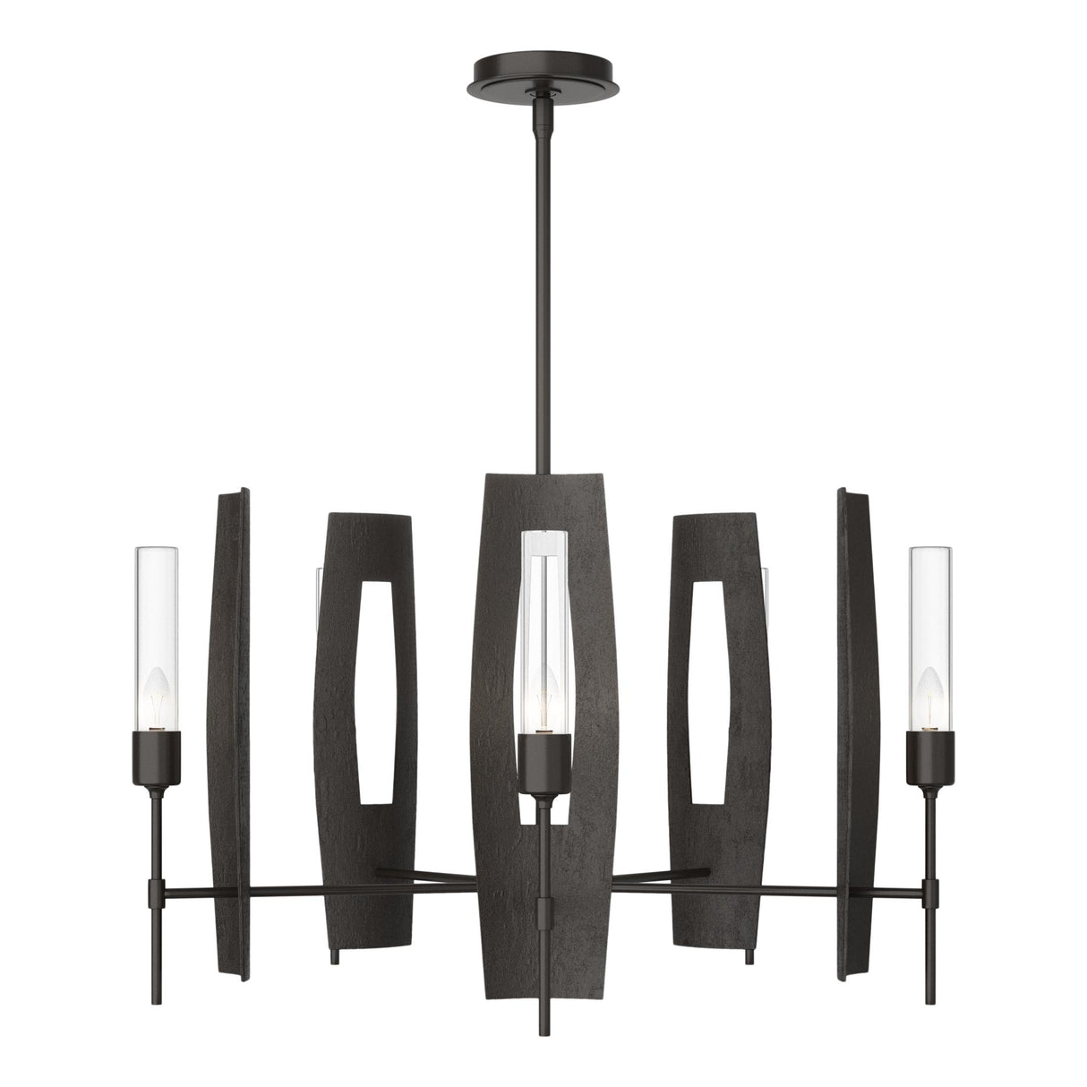 Hubbardton Forge 2024 Oil Rubbed Bronze Clear Glass (ZM) Multi Passage 5-Light Circular Pendant