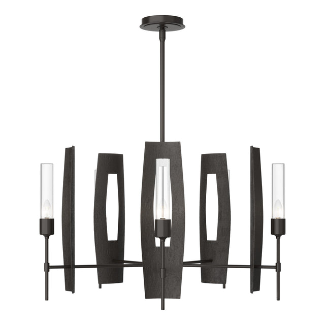 Hubbardton Forge 2024 Oil Rubbed Bronze Clear Glass (ZM) Multi Passage 5-Light Circular Pendant