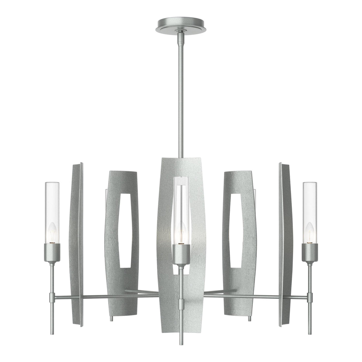 Hubbardton Forge 2024 Vintage Platinum Clear Glass (ZM) Multi Passage 5-Light Circular Pendant
