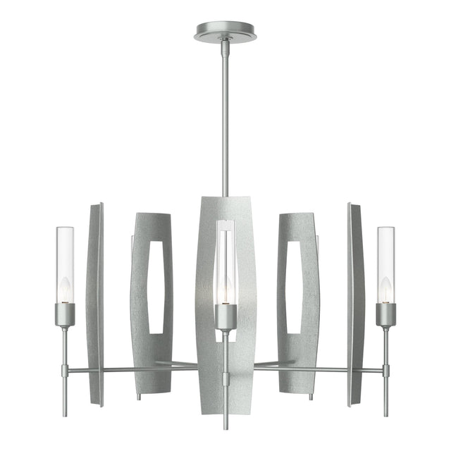 Hubbardton Forge 2024 Vintage Platinum Clear Glass (ZM) Multi Passage 5-Light Circular Pendant
