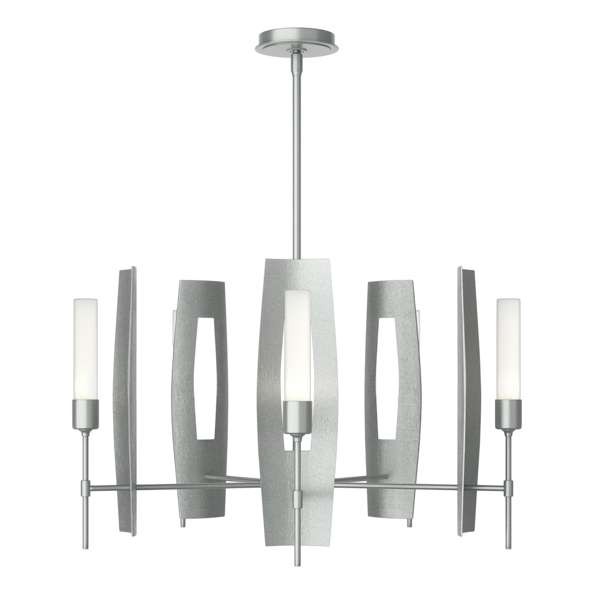 Hubbardton Forge 2024 Vintage Platinum Frosted Glass (FD) Multi Passage 5-Light Circular Pendant