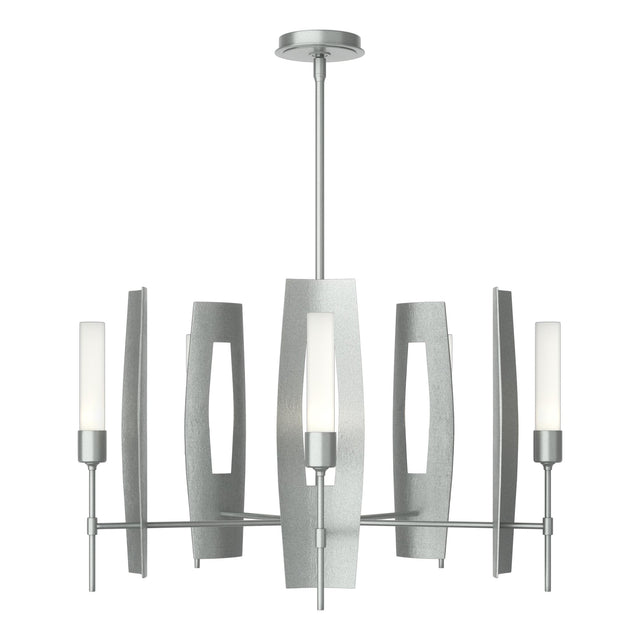 Hubbardton Forge 2024 Vintage Platinum Frosted Glass (FD) Multi Passage 5-Light Circular Pendant