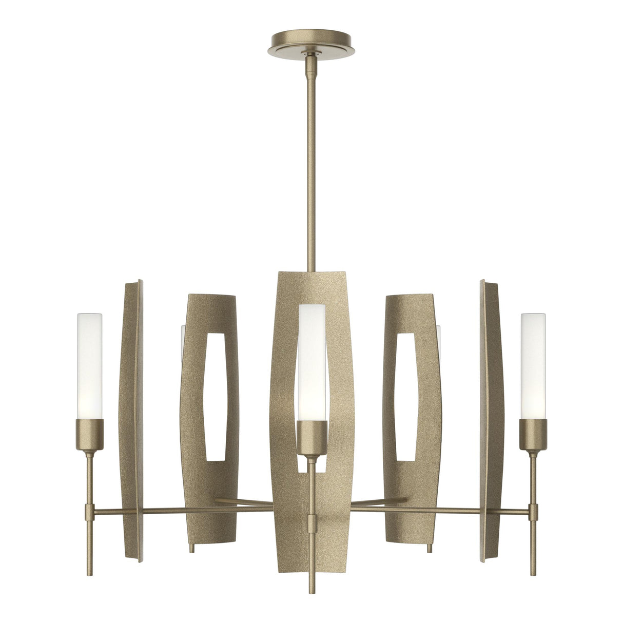 Hubbardton Forge 2024 Soft Gold Frosted Glass (FD) Multi Passage 5-Light Circular Pendant
