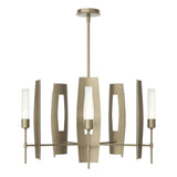 Hubbardton Forge 2024 Soft Gold Frosted Glass (FD) Multi Passage 5-Light Circular Pendant
