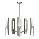 Hubbardton Forge 2024 Sterling Clear Glass (ZM) Multi Passage 5-Light Circular Pendant