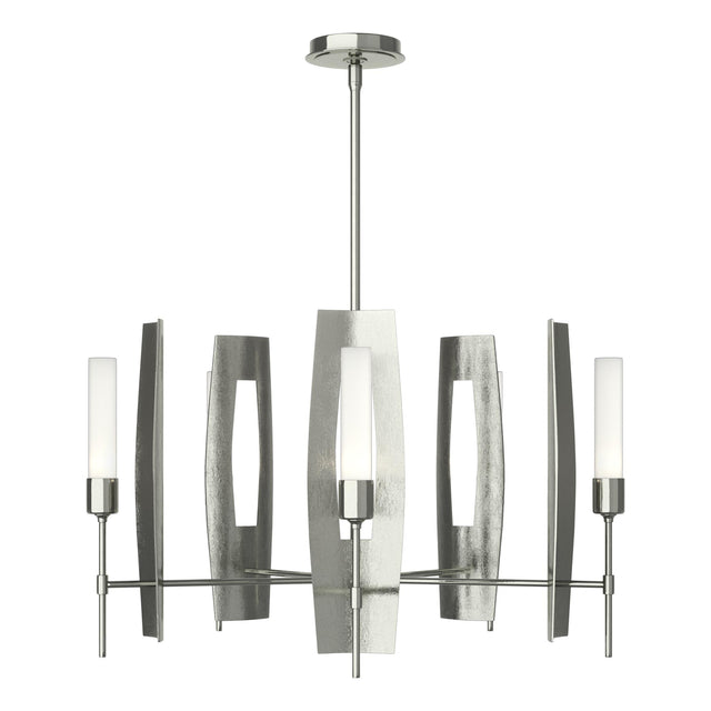 Hubbardton Forge 2024 Sterling Frosted Glass (FD) Multi Passage 5-Light Circular Pendant